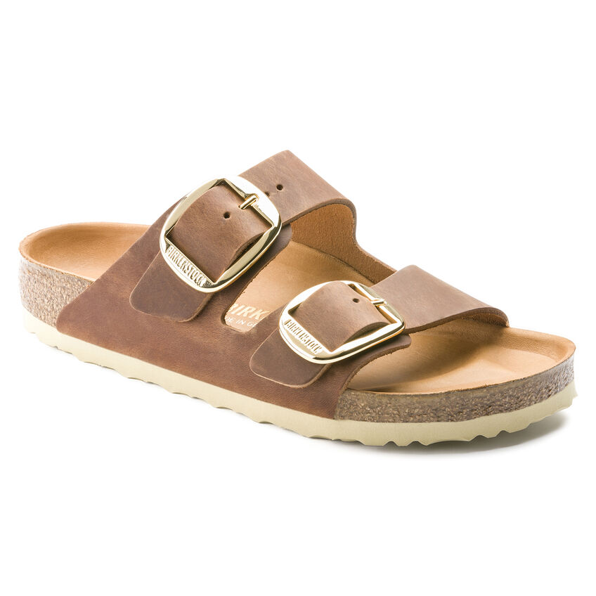 BIRKENSTOCK Arizona Big Buckle Cognac Oiled Leather + leather insole Narrow Fit Str. 40