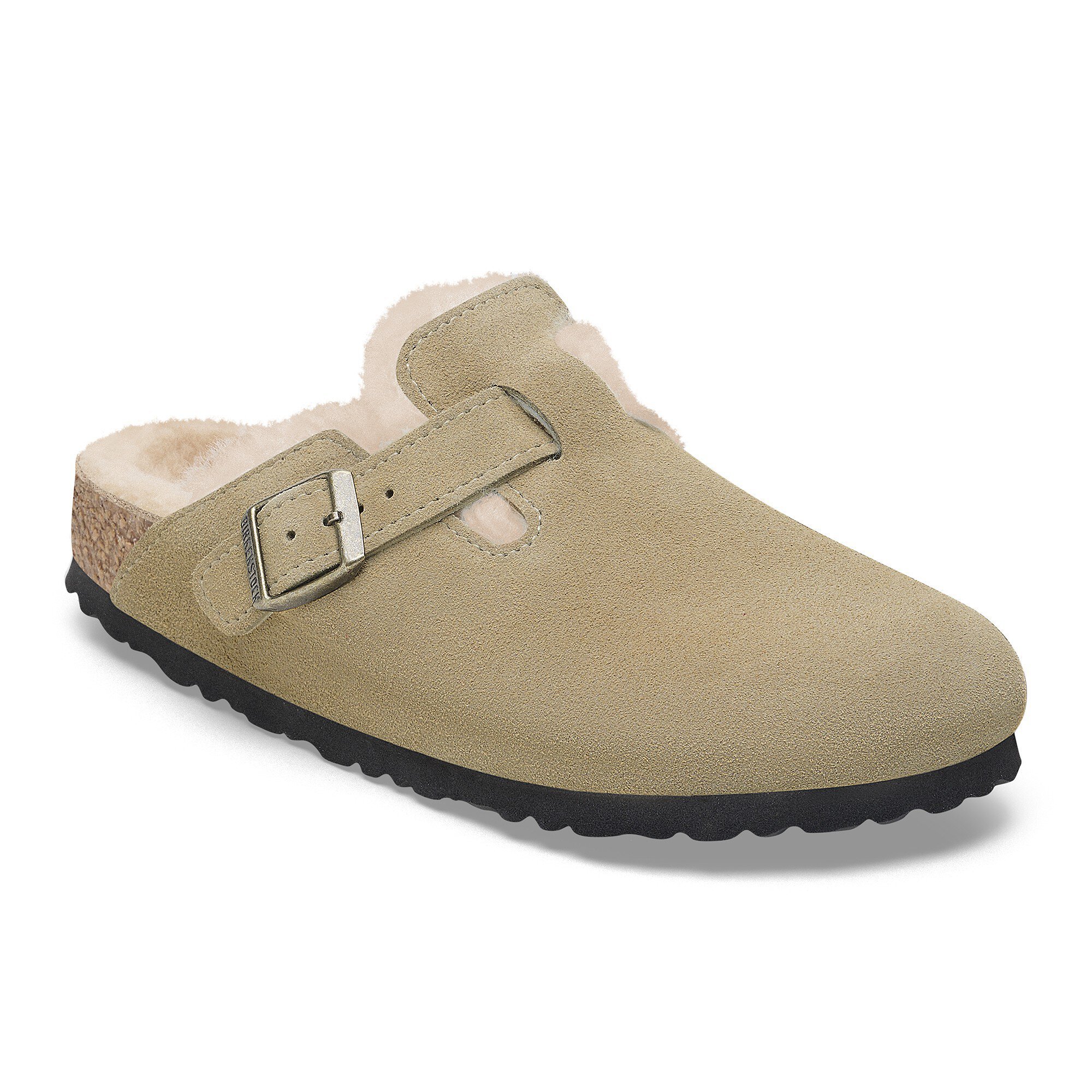 BIRKENSTOCK Boston Lamb Taupe Suede leather Narrow Fit Str. 36