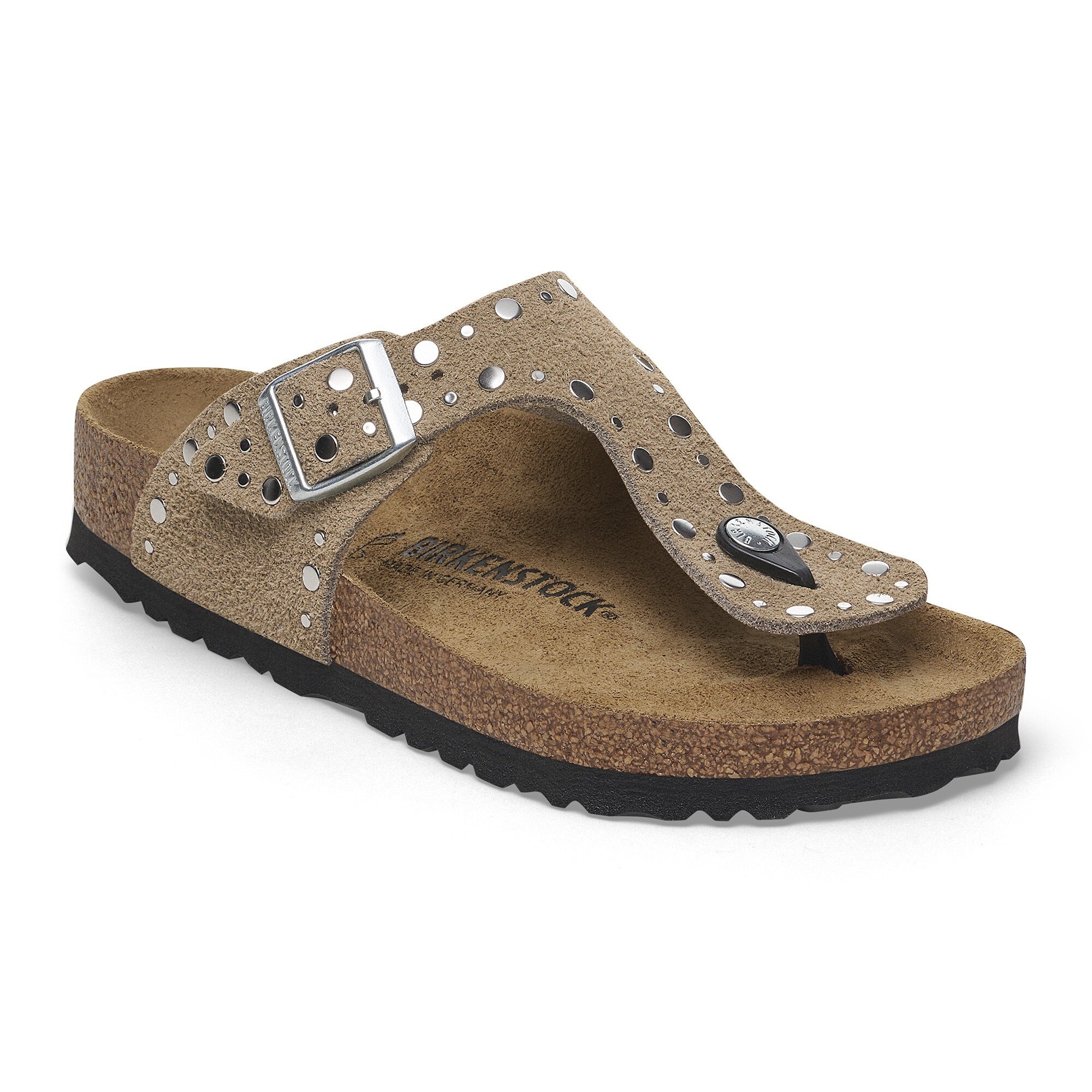 BIRKENSTOCK Gizeh Rivet Taupe Suede leather Narrow Fit Str. 39