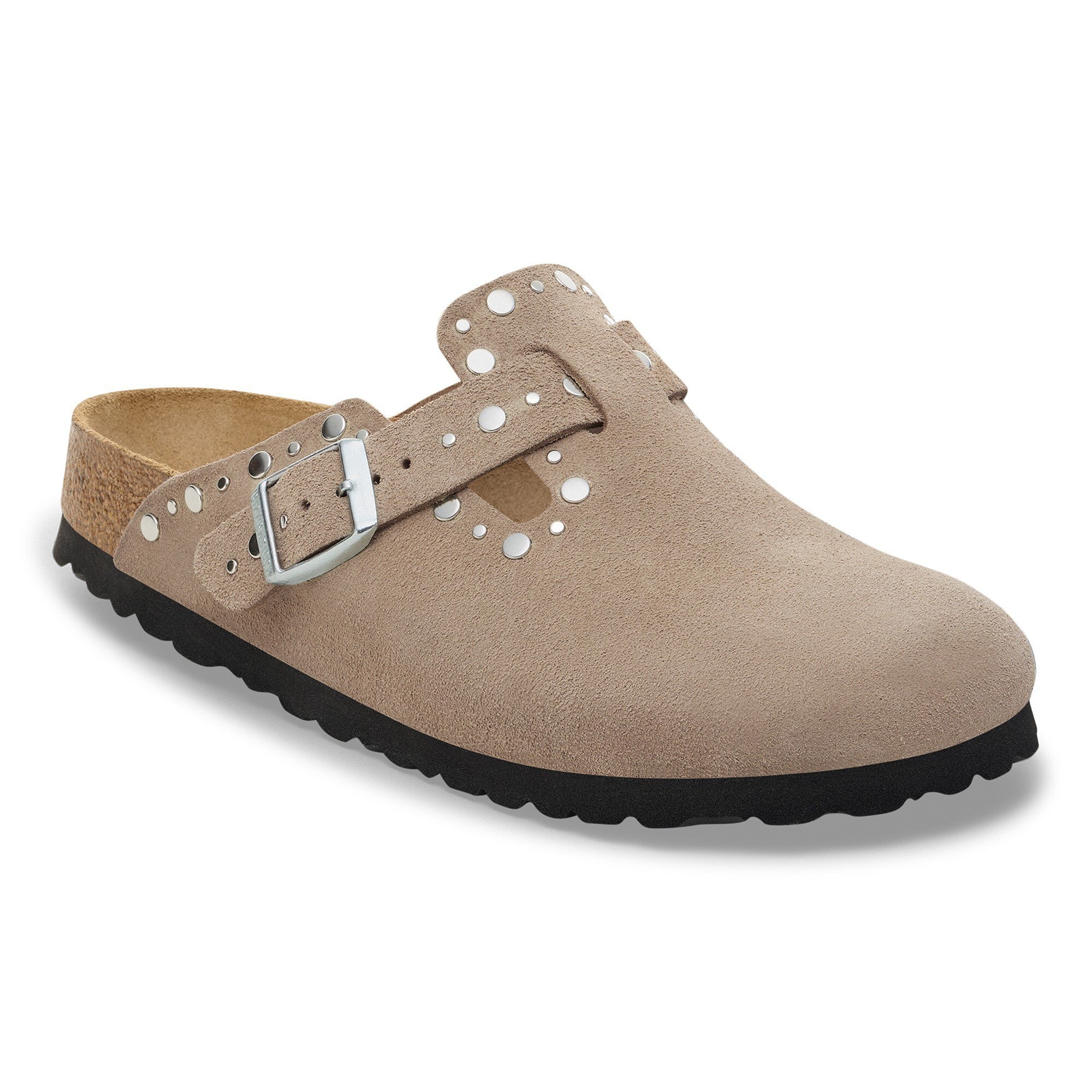 BIRKENSTOCK Boston Rivet Taupe Suede leather Narrow Fit Str. 38