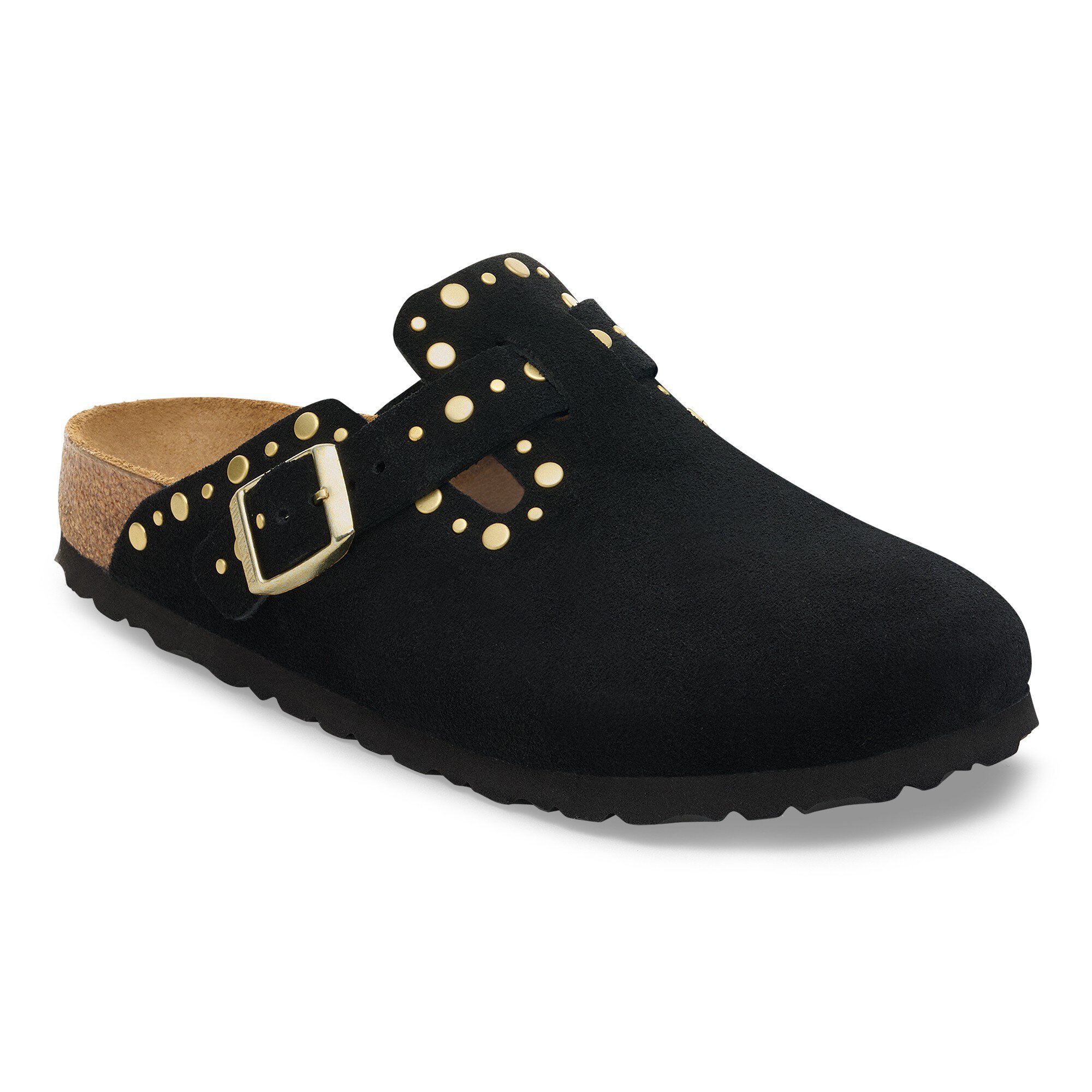 BIRKENSTOCK Boston Rivet Black Suede leather Narrow Fit Str. 36