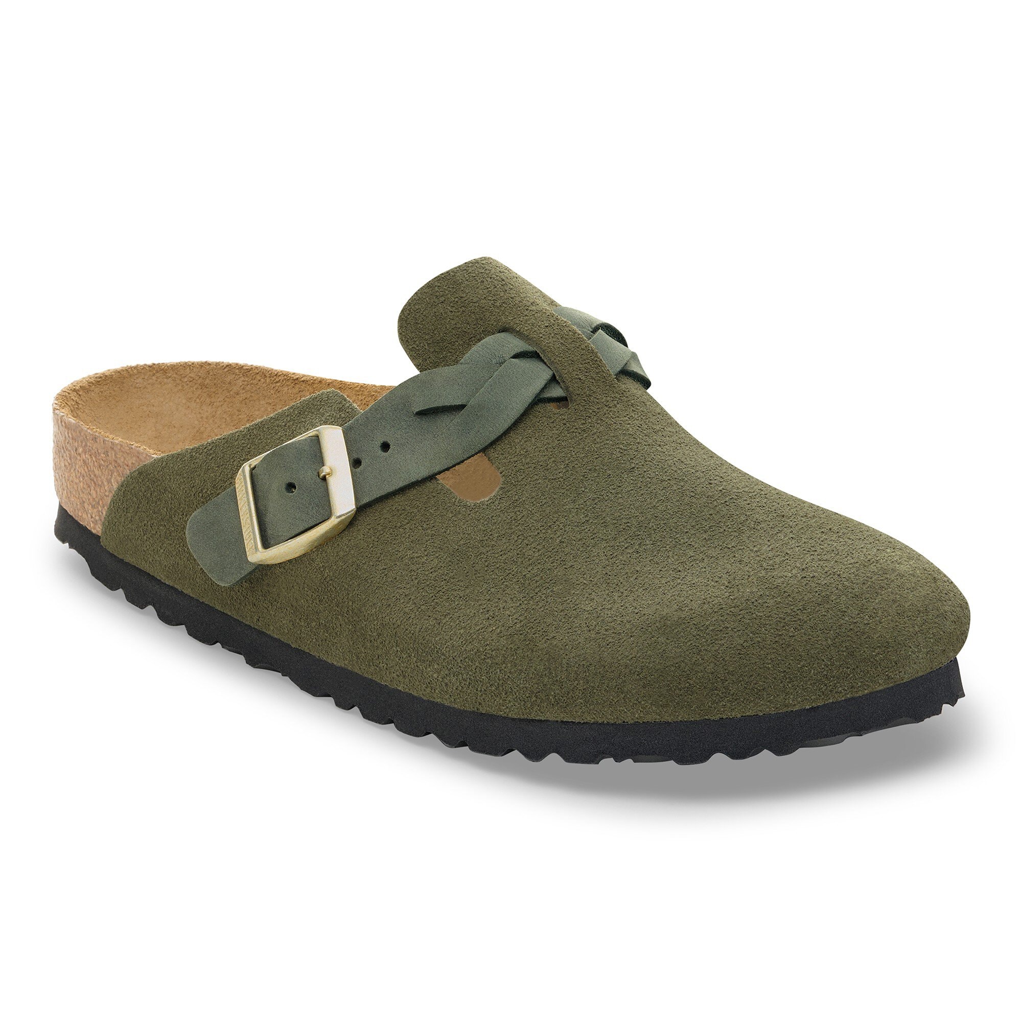 BIRKENSTOCK Boston Braided Thyme (timian) Suede leather Narrow Fit Str. 39
