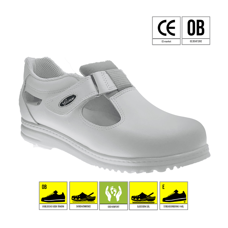 605133 01 Calvani arbejdssko koekkensko med velcro hvid fra reporto