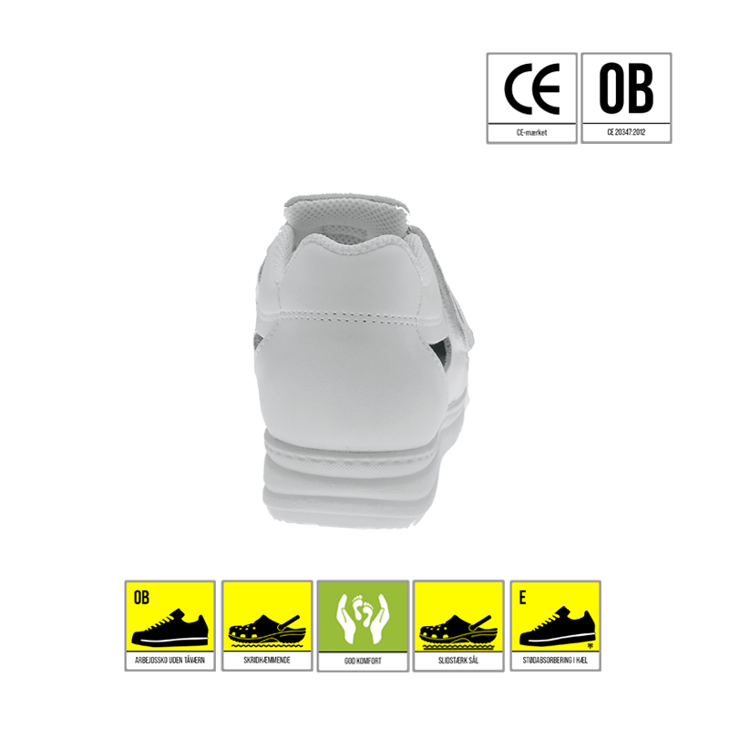 605133 05 Calvani arbejdssko koekkensko med velcro hvid fra reporto
