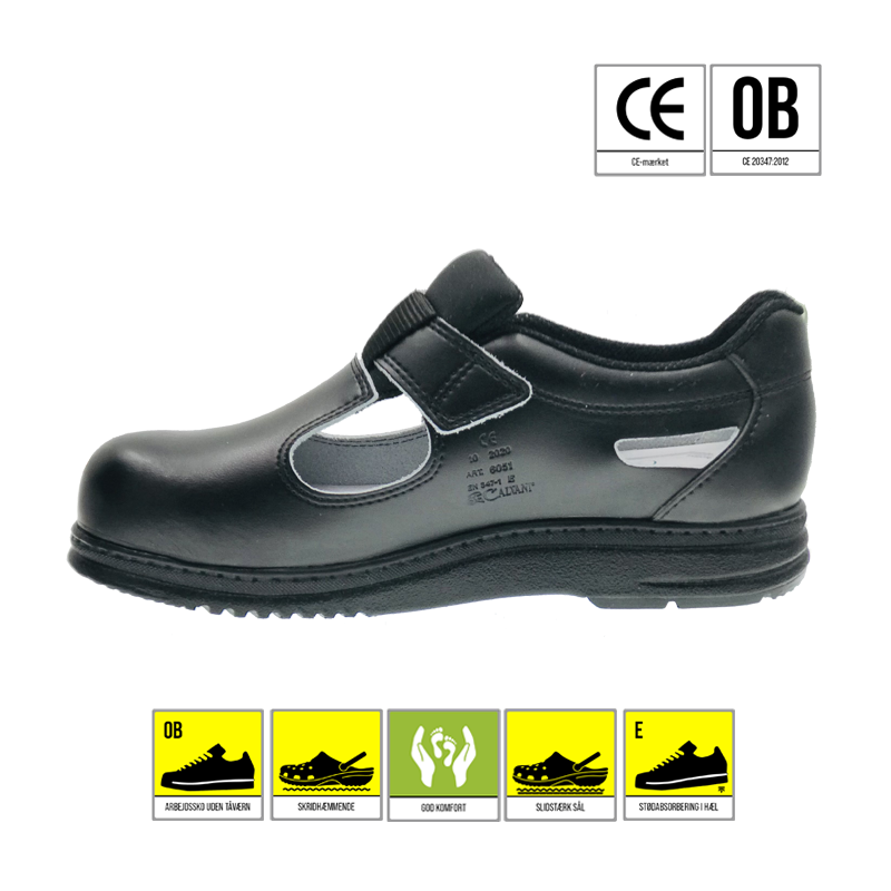 605193 03 Calvani arbejdssko koekkensko med velcro sort fra reporto