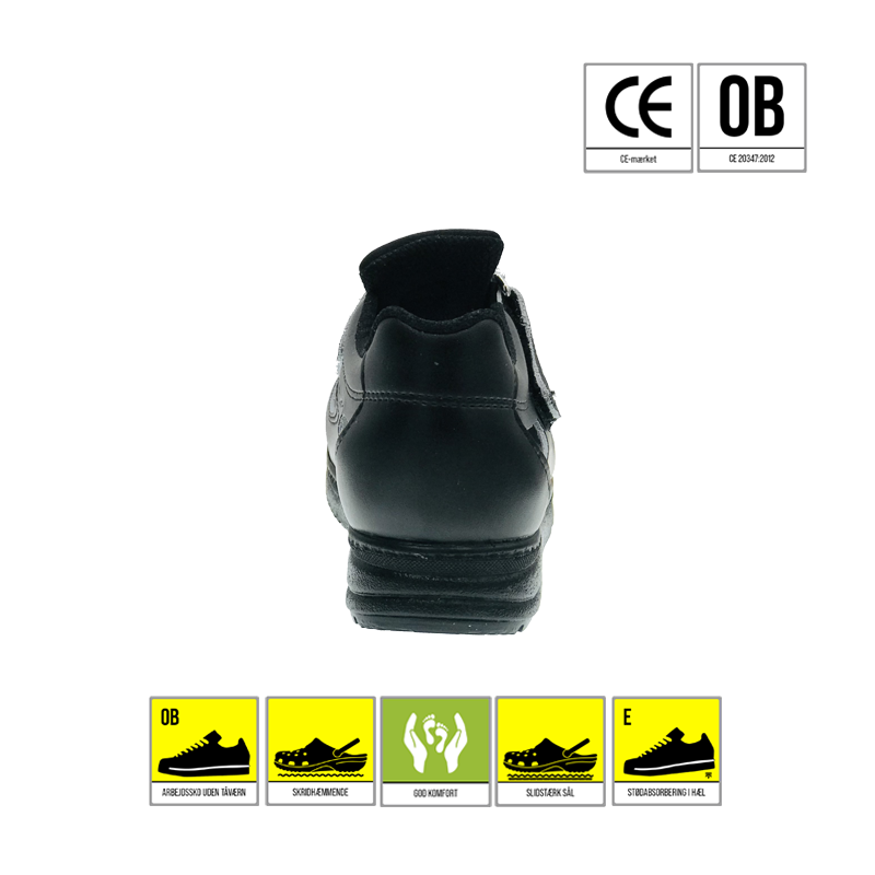 605193 05 Calvani arbejdssko koekkensko med velcro sort fra reporto
