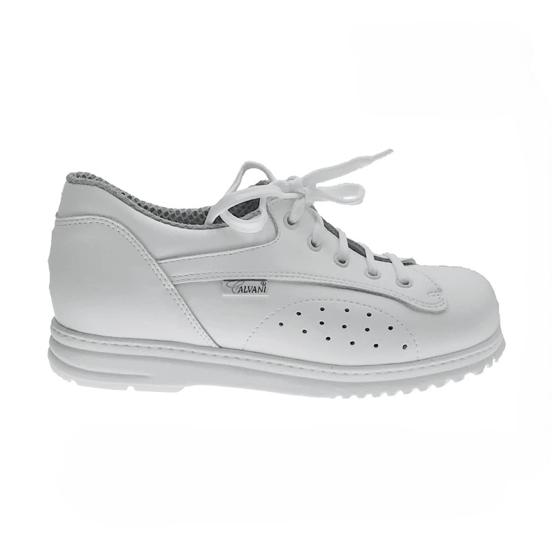 611133 02 Calvani arbejdssko koekkensko med snoerre hvid