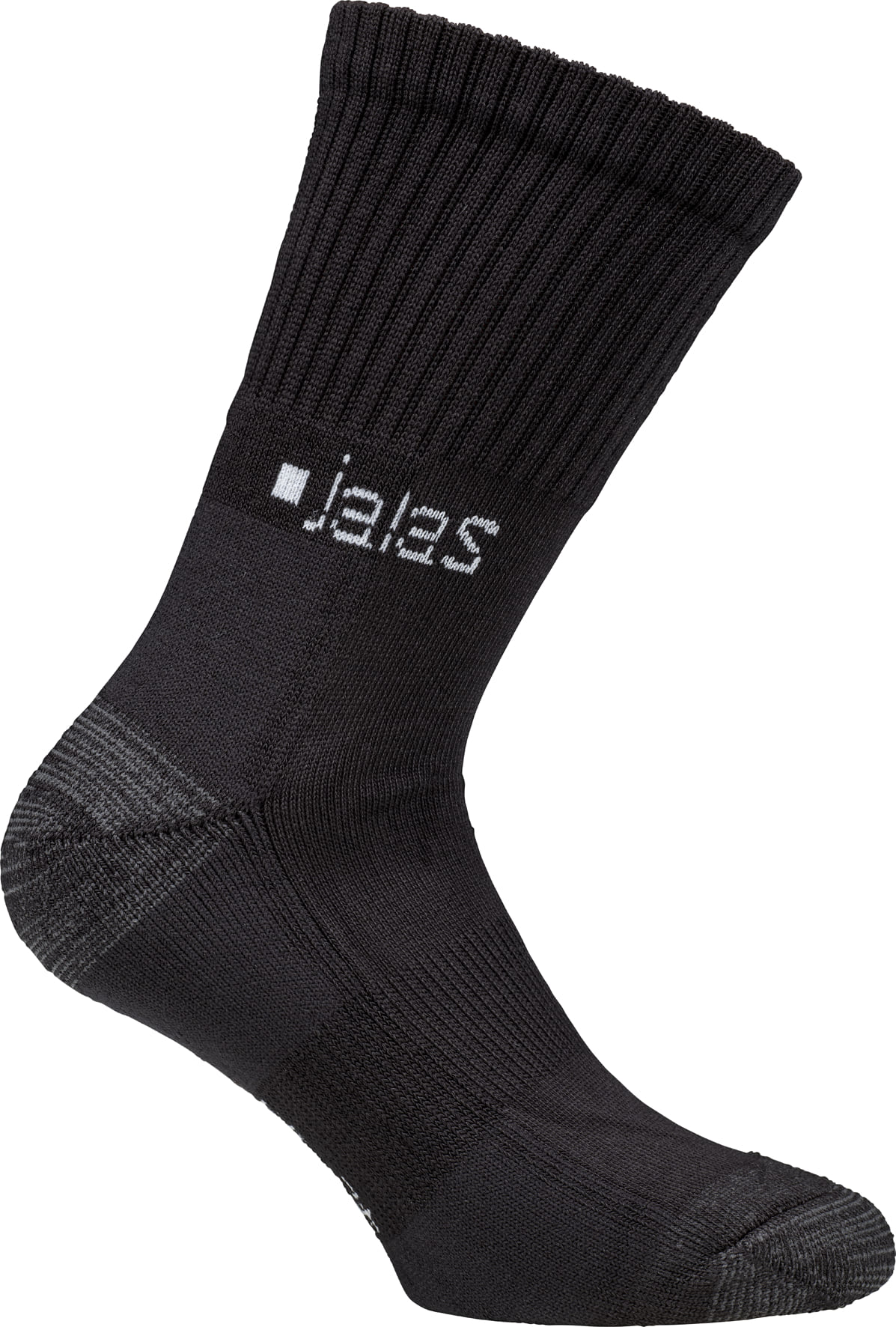 JALAS Medium weight Sort frottéstrikket strømpe i naturfibre Vaskes ved 40° Str. 39/41