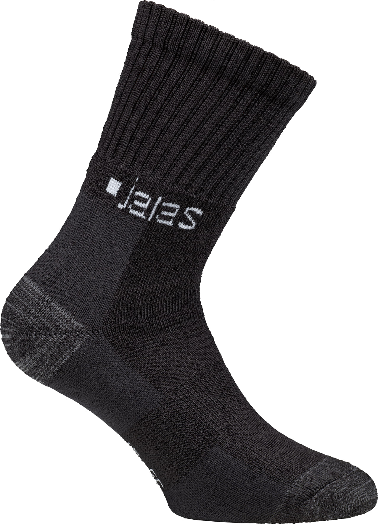 JALAS Heavy weight Sort dobbelt-frottéstrikket strømpe i naturfibre Vaskes ved 40° Str. 39/41