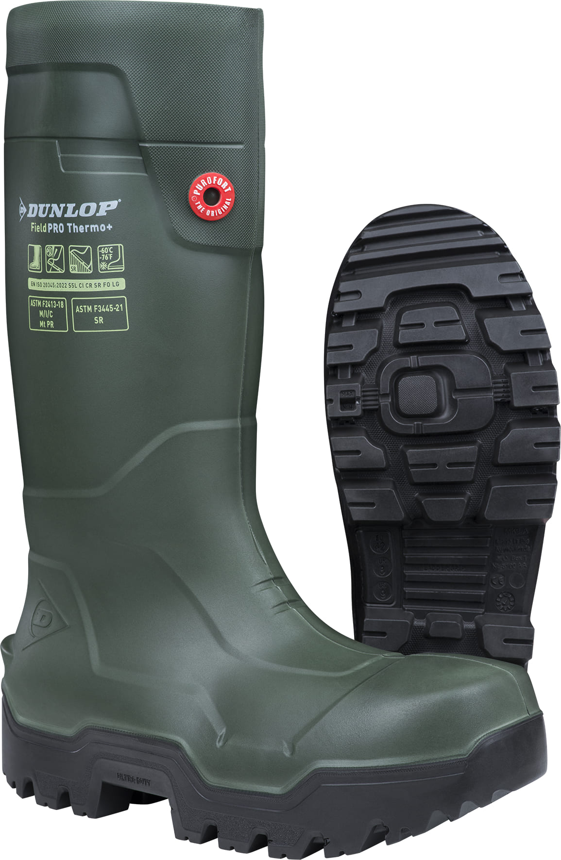 DUNLOP PUROFORT LP8KL01 Fieldpro Thermo+ Grøn Sikkerhedsstøvle EN ISO 20345:2022 S5L CI CR FO LG SR Str. 42