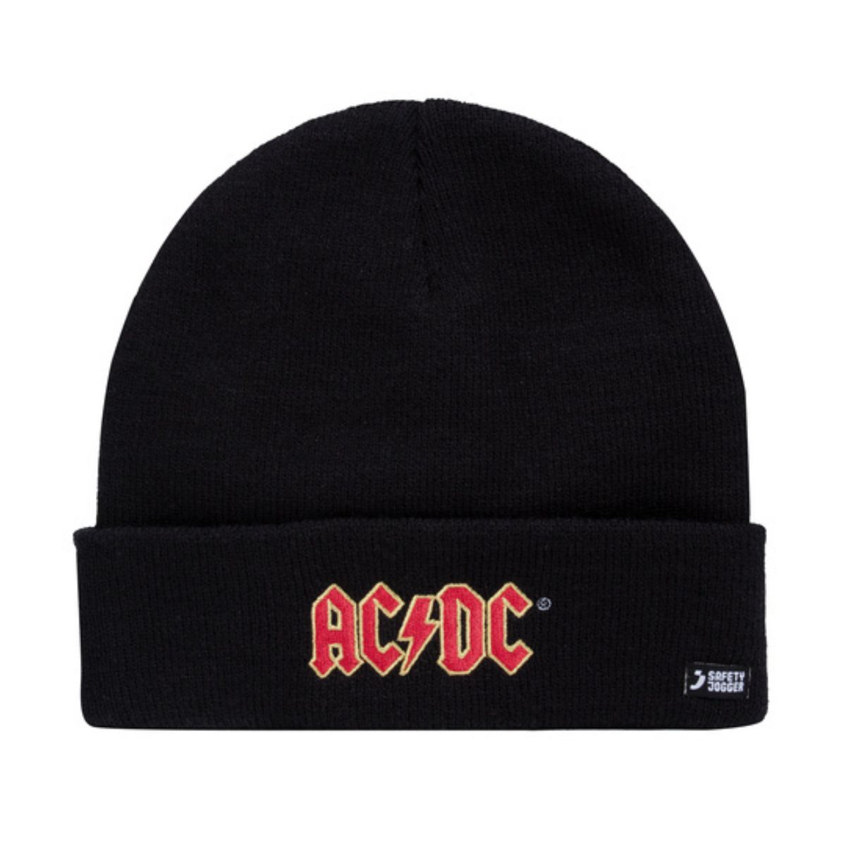 SAFETY JOGGER/AC-DC Branding Sort strikhue med ombukket kant og logo 100% akryl