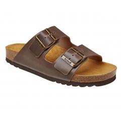 Scholl® Julien Coffee brown leather sandal