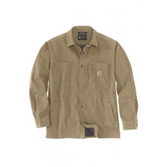 CARHARTT Fleece lined snap front shirt jacket Dark Khaki