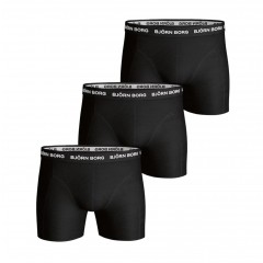 BJÖRN BORG Sort bomuld stretch boxershorts (3-pack) 95% bomuld, 5% elasthan 
