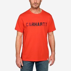 CARHARTT Force Flex Cherry tomato Block Logo T-Shirt