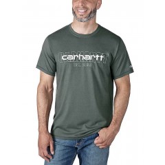 CARHARTT Force SS Carbon heather Grey Logo Graphic T-shirt 