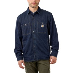 CARHARTT Denim Fleece Lined Blue Snap front shirt
