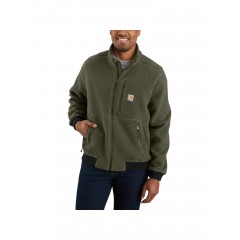 CARHARTT Relaxed fit fleece jacket Olive green