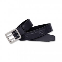 CARHARTT Logo Belt Black leather double prong buckle