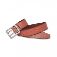 CARHARTT Logo Belt Brown leather double prong buckle