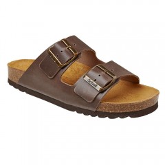 Scholl® Josephine Coffee brown leather sandal